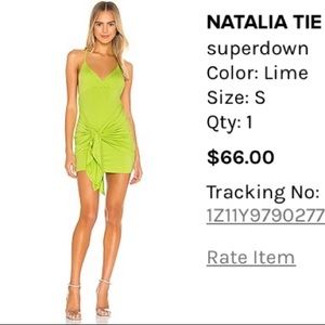 Lime tie front dress